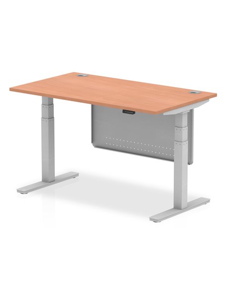 Dynamic Air Modesty 1400 x 800mm Height Adjustable Office Desk Beech Top Cable Ports Modesty Panel HA01322 - pic 77656 | FastDaddyshop