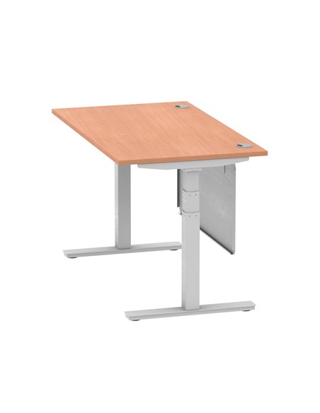 Dynamic Air Modesty 1400 x 800mm Height Adjustable Office Desk Beech Top Cable Ports Modesty Panel HA01322 - pic 77657 | FastDaddyshop
