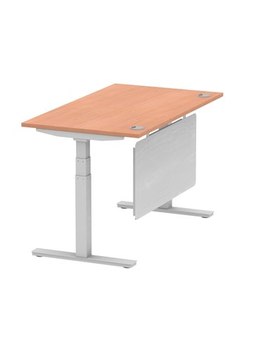 Dynamic Air Modesty 1400 x 800mm Height Adjustable Office Desk Beech Top Cable Ports Modesty Panel HA01322