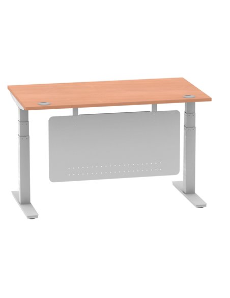 Dynamic Air Modesty 1400 x 800mm Height Adjustable Office Desk Beech Top Cable Ports Modesty Panel HA01322 - pic 77659 | FastDaddyshop
