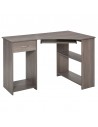 Homcom L-Shaped Corner Computer Desk with 2 Shelves, Wide Worktop Keyboard, Tray Drawer & CPU Stand, Grey