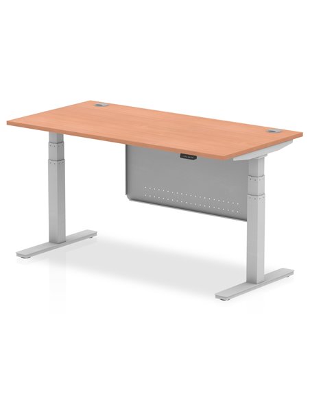 Dynamic Air Modesty 1600 x 800mm Height Adjustable Office Desk Beech Top Cable Ports Modesty Panel HA01323 - pic 77664 | FastDaddyshop