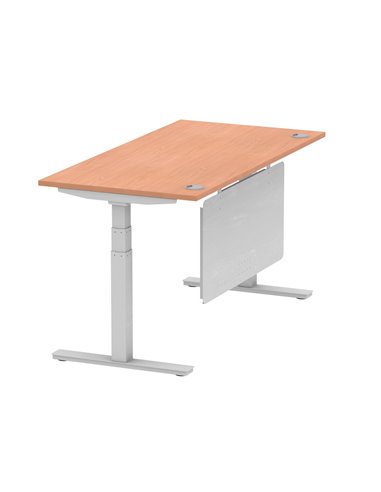 Dynamic Air Modesty 1600 x 800mm Height Adjustable Office Desk Beech Top Cable Ports Modesty Panel HA01323