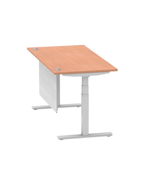 Dynamic Air Modesty 1600 x 800mm Height Adjustable Office Desk Beech Top Cable Ports Modesty Panel HA01323 - pic 77669 | FastDaddyshop