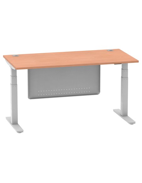 Dynamic Air Modesty 1600 x 800mm Height Adjustable Office Desk Beech Top Cable Ports Modesty Panel HA01323 - pic 77671 | FastDaddyshop