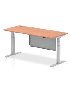 Dynamic Air Modesty 1800 x 800mm Height Adjustable Office Desk Beech Top Cable Ports Modesty Panel HA01324