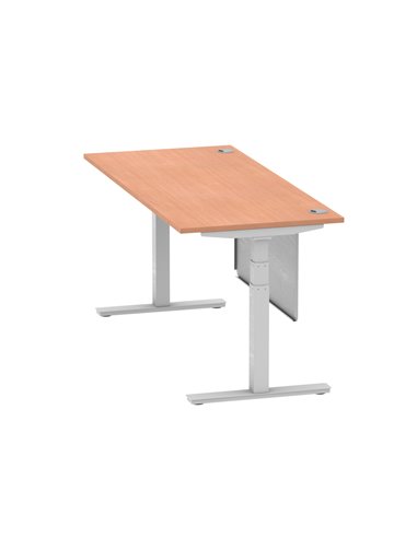 Dynamic Air Modesty 1800 x 800mm Height Adjustable Office Desk Beech Top Cable Ports Modesty Panel HA01324