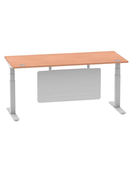 Dynamic Air Modesty 1800 x 800mm Height Adjustable Office Desk Beech Top Cable Ports Modesty Panel HA01324 - pic 77675 | FastDaddyshop
