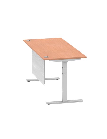 Dynamic Air Modesty 1800 x 800mm Height Adjustable Office Desk Beech Top Cable Ports Modesty Panel HA01324 - pic 77677 | FastDaddyshop