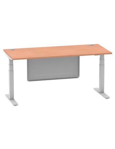 Dynamic Air Modesty 1800 x 800mm Height Adjustable Office Desk Beech Top Cable Ports Modesty Panel HA01324
