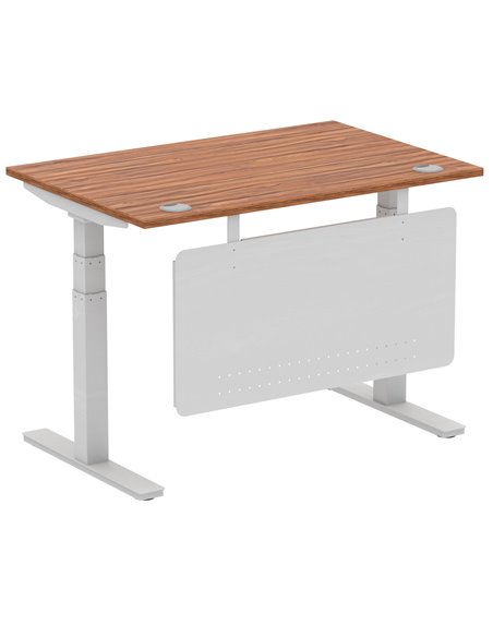 Dynamic Air Modesty 1200 x 800mm Height Adjustable Office Desk Walnut Top Cable Ports Modesty Panel HA01325 - pic 77681 | FastDaddyshop