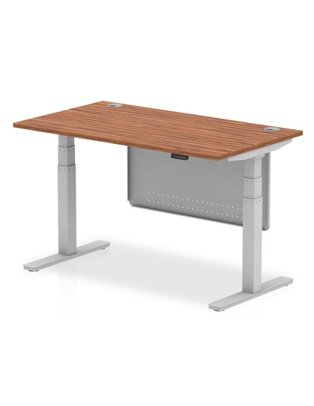 Dynamic Air Modesty 1400 x 800mm Height Adjustable Office Desk Walnut Top Cable Ports Modesty Panel HA01326 - pic 77682 | FastDaddyshop