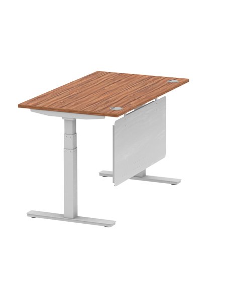 Dynamic Air Modesty 1400 x 800mm Height Adjustable Office Desk Walnut Top Cable Ports Modesty Panel HA01326 - pic 77684 | FastDaddyshop