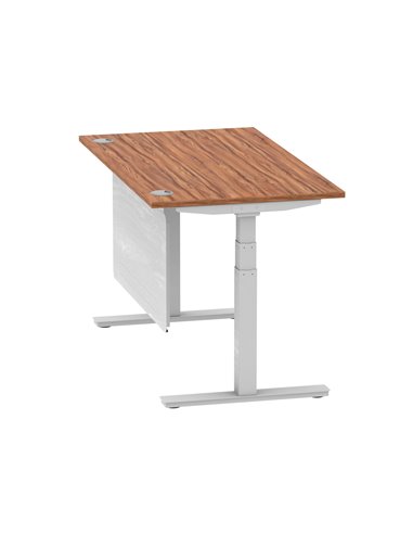 Dynamic Air Modesty 1400 x 800mm Height Adjustable Office Desk Walnut Top Cable Ports Modesty Panel HA01326