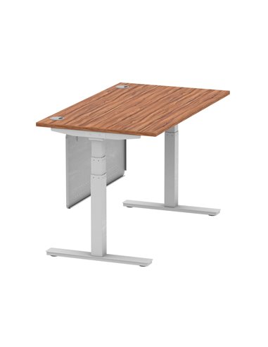 Dynamic Air Modesty 1400 x 800mm Height Adjustable Office Desk Walnut Top Cable Ports Modesty Panel HA01326