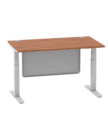 Dynamic Air Modesty 1400 x 800mm Height Adjustable Office Desk Walnut Top Cable Ports Modesty Panel HA01326