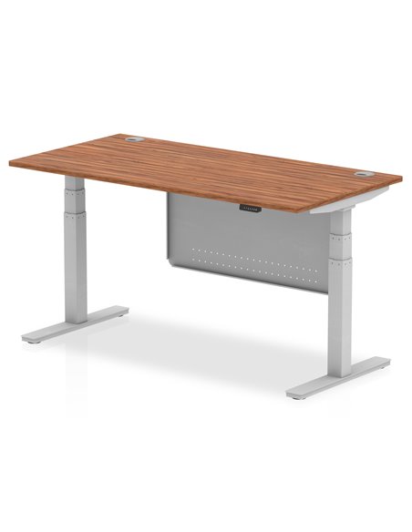 Dynamic Air Modesty 1600 x 800mm Height Adjustable Office Desk Walnut Top Cable Ports Modesty Panel HA01327 - pic 77690 | FastDaddyshop