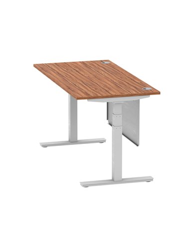 Dynamic Air Modesty 1600 x 800mm Height Adjustable Office Desk Walnut Top Cable Ports Modesty Panel HA01327