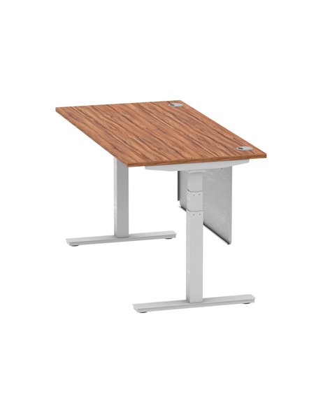 Dynamic Air Modesty 1600 x 800mm Height Adjustable Office Desk Walnut Top Cable Ports Modesty Panel HA01327 - pic 77691 | FastDaddyshop