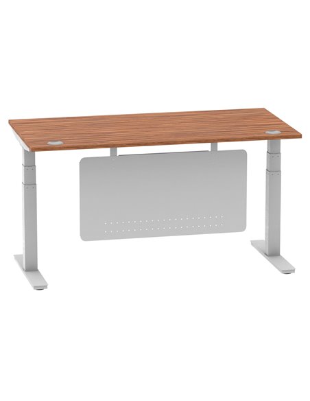Dynamic Air Modesty 1600 x 800mm Height Adjustable Office Desk Walnut Top Cable Ports Modesty Panel HA01327 - pic 77693 | FastDaddyshop