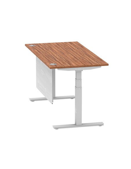 Dynamic Air Modesty 1600 x 800mm Height Adjustable Office Desk Walnut Top Cable Ports Modesty Panel HA01327 - pic 77695 | FastDaddyshop