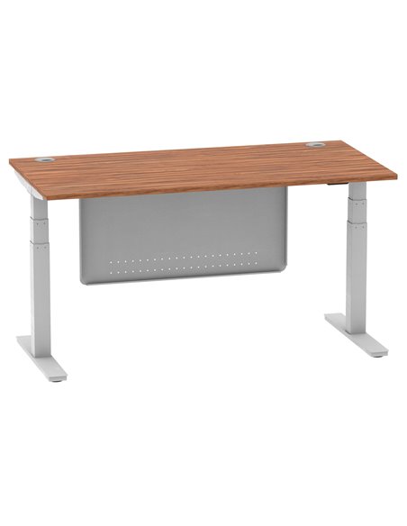Dynamic Air Modesty 1600 x 800mm Height Adjustable Office Desk Walnut Top Cable Ports Modesty Panel HA01327 - pic 77697 | FastDaddyshop