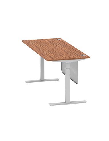 Dynamic Air Modesty 1800 x 800mm Height Adjustable Office Desk Walnut Top Cable Ports Modesty Panel HA01328