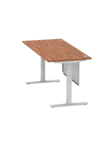 Dynamic Air Modesty 1800 x 800mm Height Adjustable Office Desk Walnut Top Cable Ports Modesty Panel HA01328 - pic 77699 | FastDaddyshop