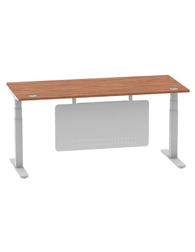Dynamic Air Modesty 1800 x 800mm Height Adjustable Office Desk Walnut Top Cable Ports Modesty Panel HA01328