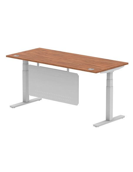 Dynamic Air Modesty 1800 x 800mm Height Adjustable Office Desk Walnut Top Cable Ports Modesty Panel HA01328 - pic 77702 | FastDaddyshop