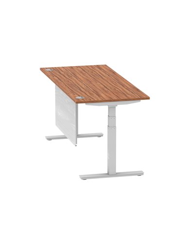 Dynamic Air Modesty 1800 x 800mm Height Adjustable Office Desk Walnut Top Cable Ports Modesty Panel HA01328