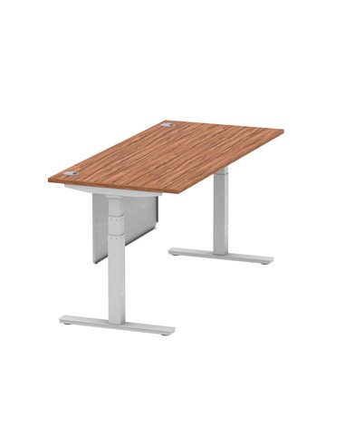Dynamic Air Modesty 1800 x 800mm Height Adjustable Office Desk Walnut Top Cable Ports Modesty Panel HA01328