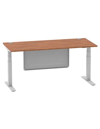 Dynamic Air Modesty 1800 x 800mm Height Adjustable Office Desk Walnut Top Cable Ports Modesty Panel HA01328
