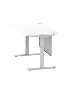 Dynamic Air Modesty 1400 x 800mm Height Adjustable Office Desk White Top Cable Ports Modesty Panel HA01330 2
