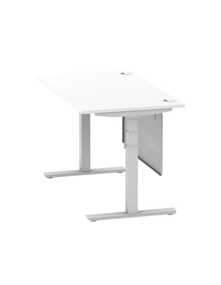 Dynamic Air Modesty 1400 x 800mm Height Adjustable Office Desk White Top Cable Ports Modesty Panel HA01330 - pic 77709 | FastDaddyshop