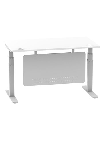 Dynamic Air Modesty 1400 x 800mm Height Adjustable Office Desk White Top Cable Ports Modesty Panel HA01330