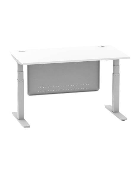 Dynamic Air Modesty 1400 x 800mm Height Adjustable Office Desk White Top Cable Ports Modesty Panel HA01330 - pic 77715 | FastDaddyshop