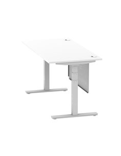 Dynamic Air Modesty 1600 x 800mm Height Adjustable Office Desk White Top Cable Ports Modesty Panel HA01331 2