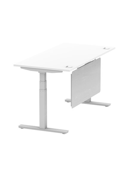 Dynamic Air Modesty 1600 x 800mm Height Adjustable Office Desk White Top Cable Ports Modesty Panel HA01331 - pic 77718 | FastDaddyshop