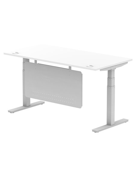 Dynamic Air Modesty 1600 x 800mm Height Adjustable Office Desk White Top Cable Ports Modesty Panel HA01331 - pic 77720 | FastDaddyshop