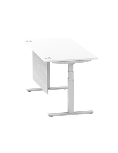 Dynamic Air Modesty 1600 x 800mm Height Adjustable Office Desk White Top Cable Ports Modesty Panel HA01331