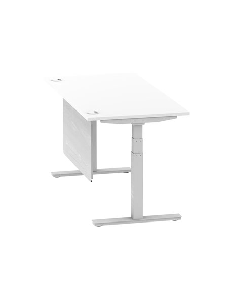 Dynamic Air Modesty 1600 x 800mm Height Adjustable Office Desk White Top Cable Ports Modesty Panel HA01331 - pic 77721 | FastDaddyshop
