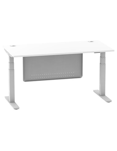 Dynamic Air Modesty 1600 x 800mm Height Adjustable Office Desk White Top Cable Ports Modesty Panel HA01331
