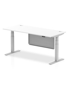 Dynamic Air Modesty 1800 x 800mm Height Adjustable Office Desk White Top Cable Ports Modesty Panel HA01332