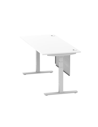 Dynamic Air Modesty 1800 x 800mm Height Adjustable Office Desk White Top Cable Ports Modesty Panel HA01332
