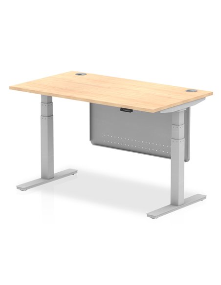 Dynamic Air Modesty 1400 x 800mm Height Adjustable Office Desk Maple Top Cable Ports Modesty Panel HA01334 - pic 77734 | FastDaddyshop