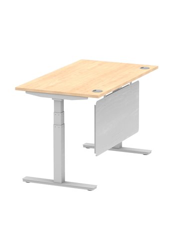 Dynamic Air Modesty 1400 x 800mm Height Adjustable Office Desk Maple Top Cable Ports Modesty Panel HA01334