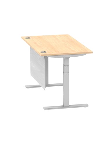 Dynamic Air Modesty 1400 x 800mm Height Adjustable Office Desk Maple Top Cable Ports Modesty Panel HA01334