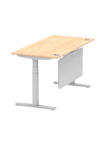 Dynamic Air Modesty 1600 x 800mm Height Adjustable Office Desk Maple Top Cable Ports Modesty Panel HA01335