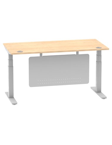 Dynamic Air Modesty 1600 x 800mm Height Adjustable Office Desk Maple Top Cable Ports Modesty Panel HA01335